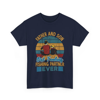 Father And Sun Fishing Design T-Shirt