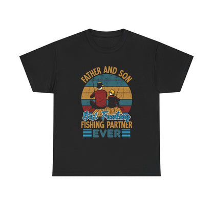 Father And Sun Fishing Design T-Shirt