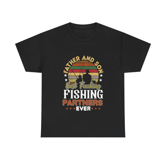 Father And Sun Fishing Design T-Shirt