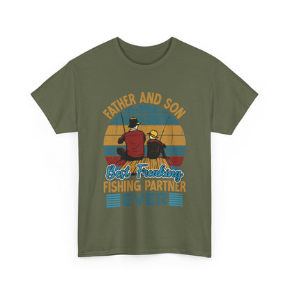 Father And Sun Fishing Design T-Shirt