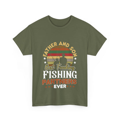 Father And Sun Fishing Design T-Shirt