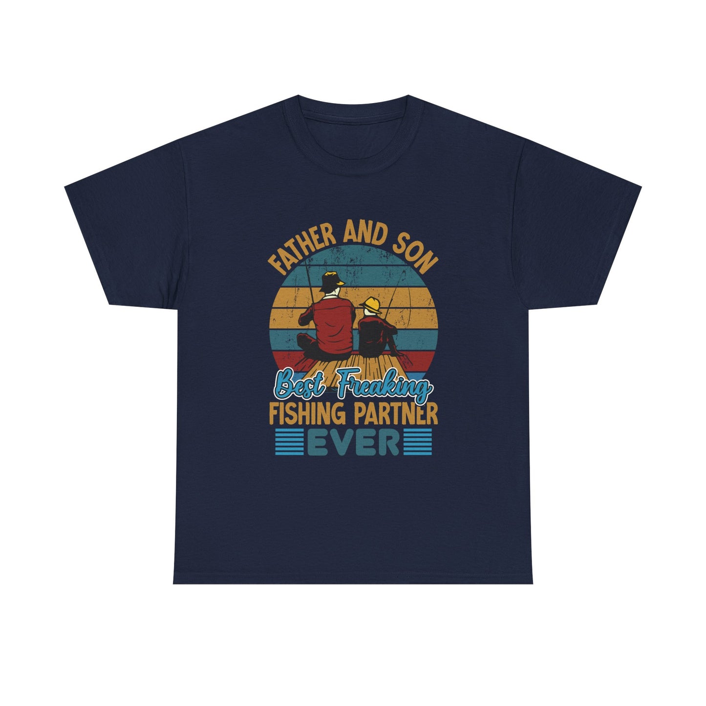 Father And Sun Fishing Design T-Shirt