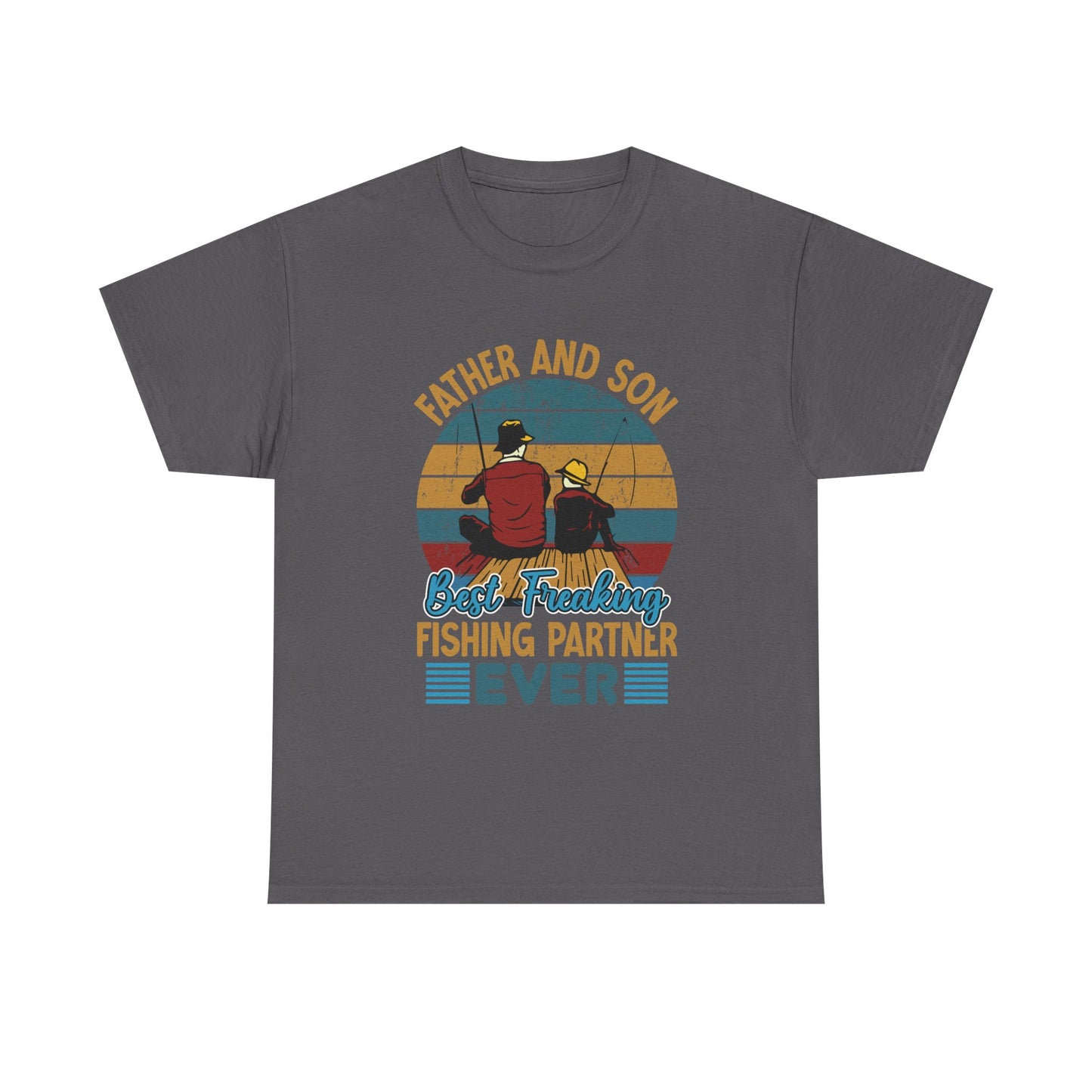 Father And Sun Fishing Design T-Shirt