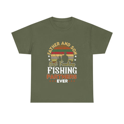 Father And Sun Fishing Design T-Shirt